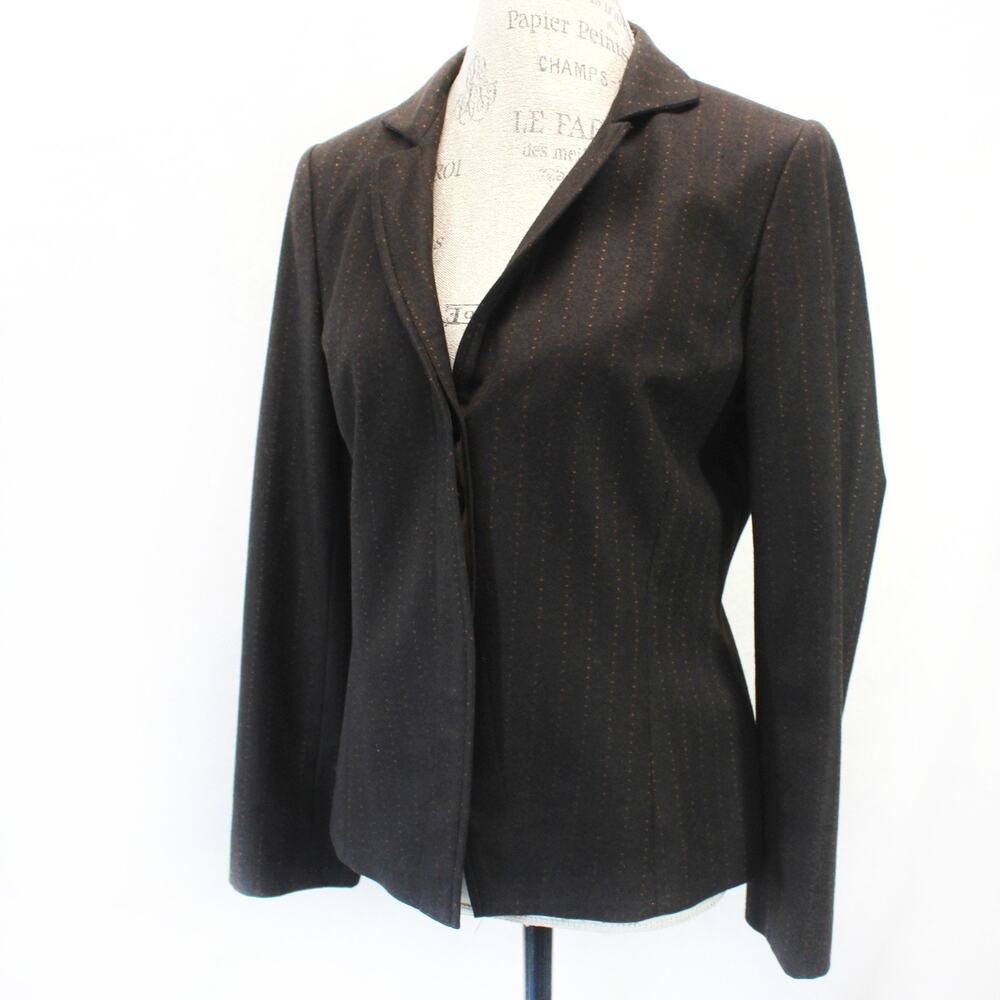 Linda Allard Ellen Tracy designer wool cashmere blend blazer jacket Petite 12